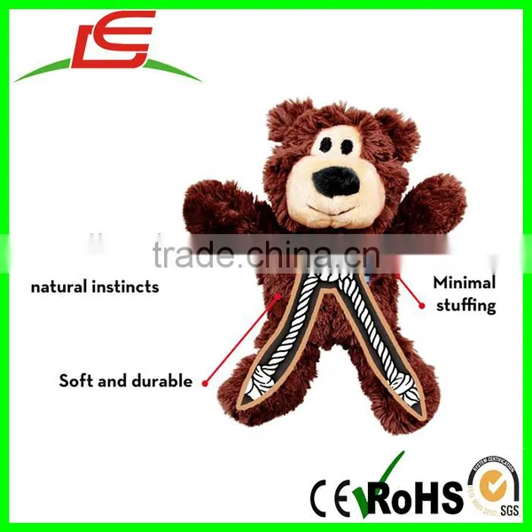 Choose Size Reinforced Plush Squeaky Dog Tug Toy Bear photo-5