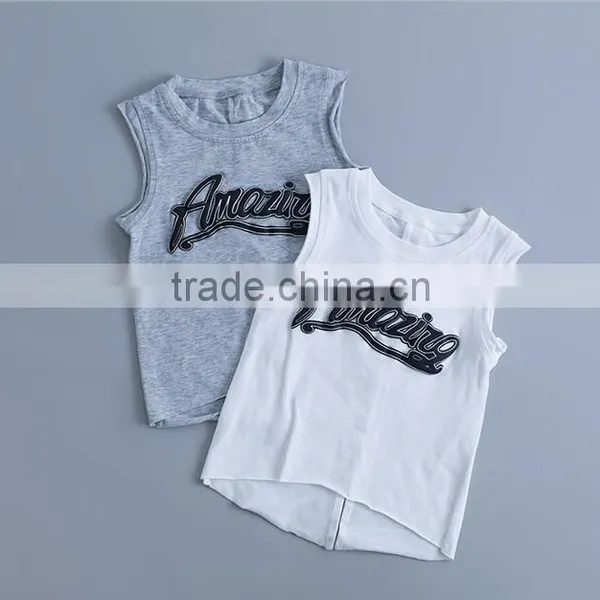 Custom Casual Little Boys Printed Vest Clothing Baby Boys Vest Sleeveless O Neck Tank Top Shirts photo-3