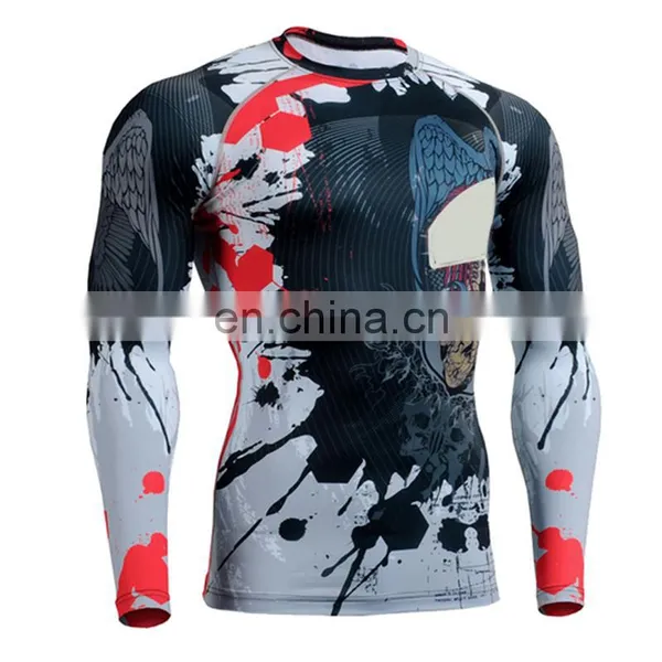 Mens High Quality Fitness Compression Shirt Rash Guard Rashguard photo-4