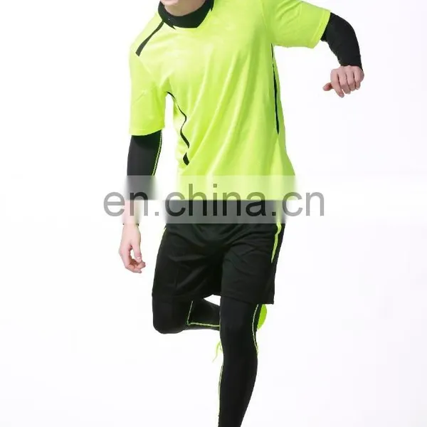 Boy Custom Dry Fit Polyester Soccer Uniform Soccer Jersey Green and Shorts Black photo-3