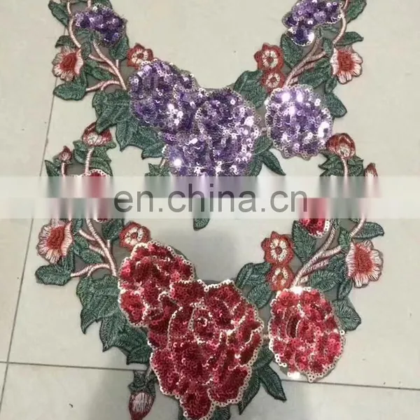 Wholesale New Deisgn Popular Flower Embroidery Sequin Collar photo-5
