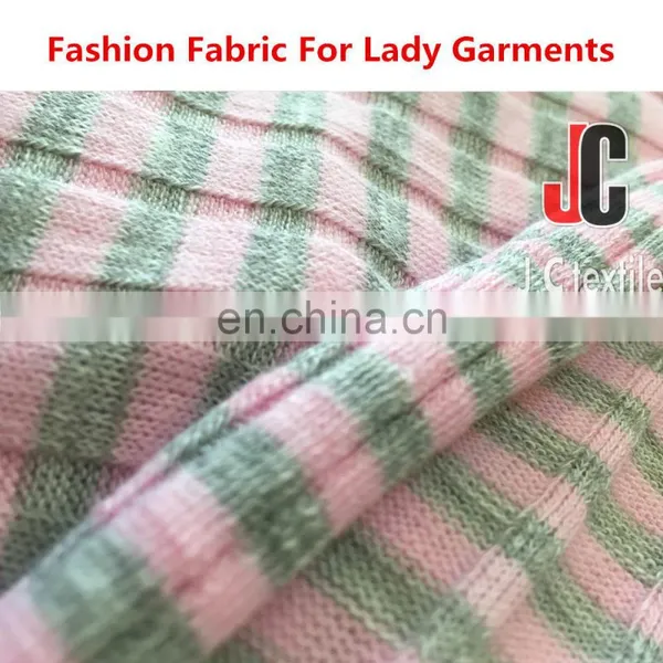 High Quality T/R Pyeing Velour Lycra Fabric Knit Rib Trim Stripe Fabric photo-4