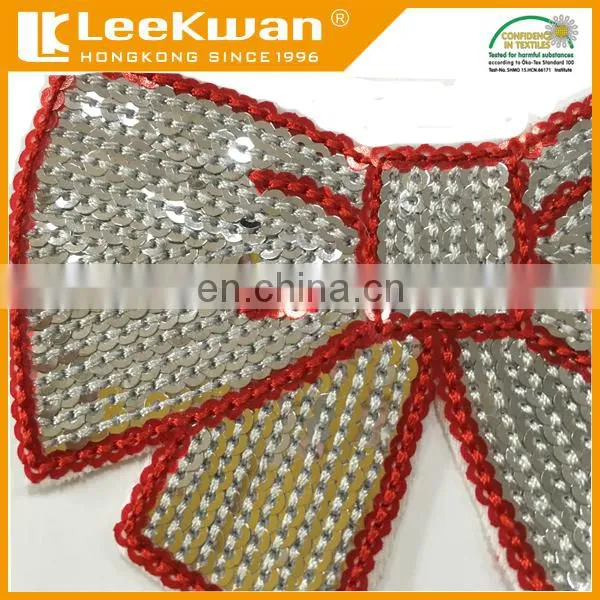 Cheap Butterfly Bow Tie Sequins Bead Applique Patch for Clothing Accessories , Flower Sequin Badge photo-2