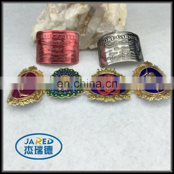 Factory Price Custom Luxury Metal Two Tone Color Printed 3d Wine Emblem Label With Good Sticker photo-5