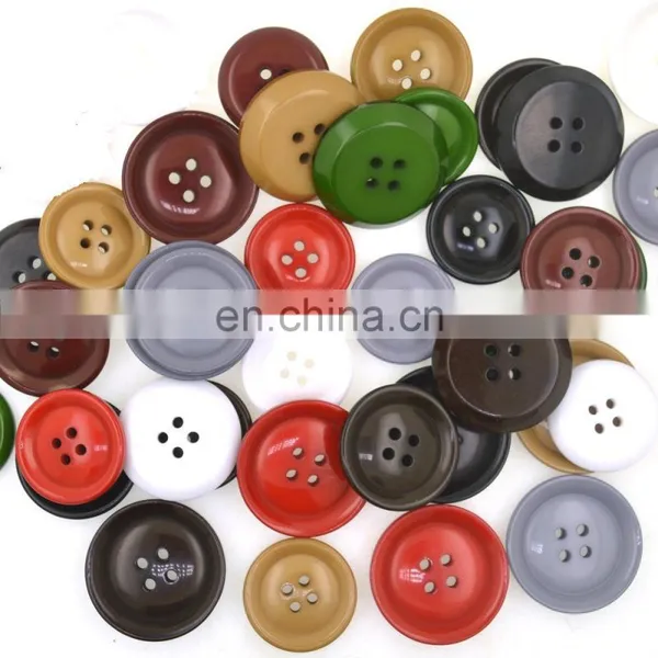 Wholesale Colorful Big Size Four Holes Resin Button for Overcoat Sweater photo-3