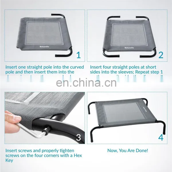 Animal Chew Proof Trampoline Black Dog Orthopedic Pet Cot Bed For Summer photo-4