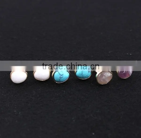 Hot New Round Genstone Ring Gold Plated Alloy Ring for Girls photo-6