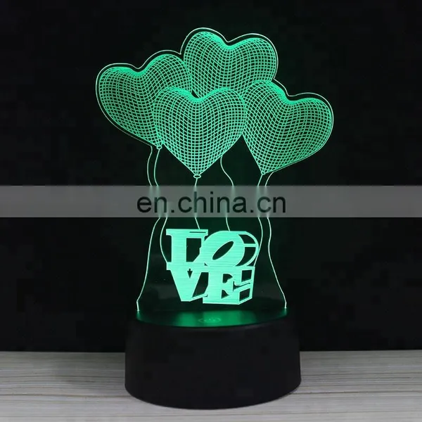 Custom Design USB Acrylic Lighting 3d Desk Light Table Lamp for Kids photo-2