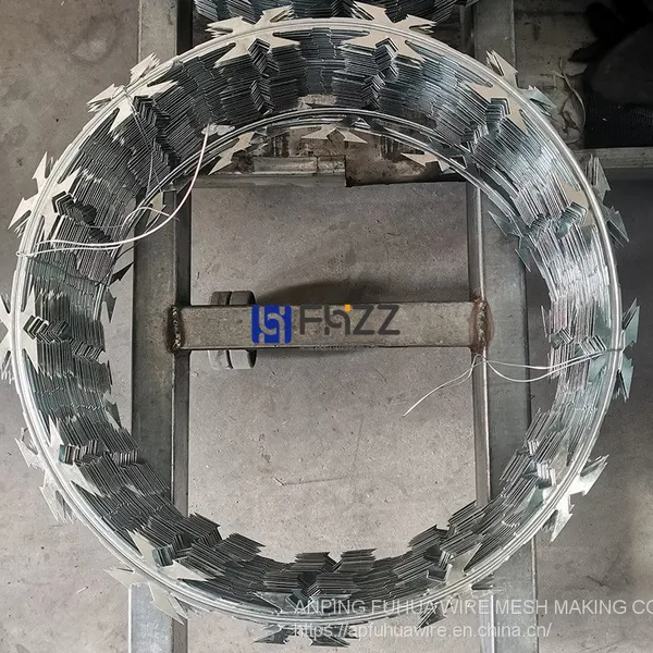 High Security Galvanized Razor Wire Cbt-60 45cm Diameter Galvanized Concertina Barb photo-3