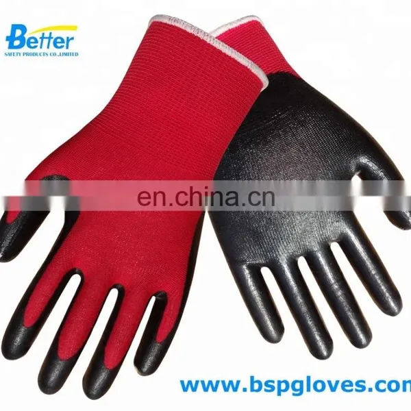 White Nylon Blue Nitrile Coated Work Gloves Cheap photo-5