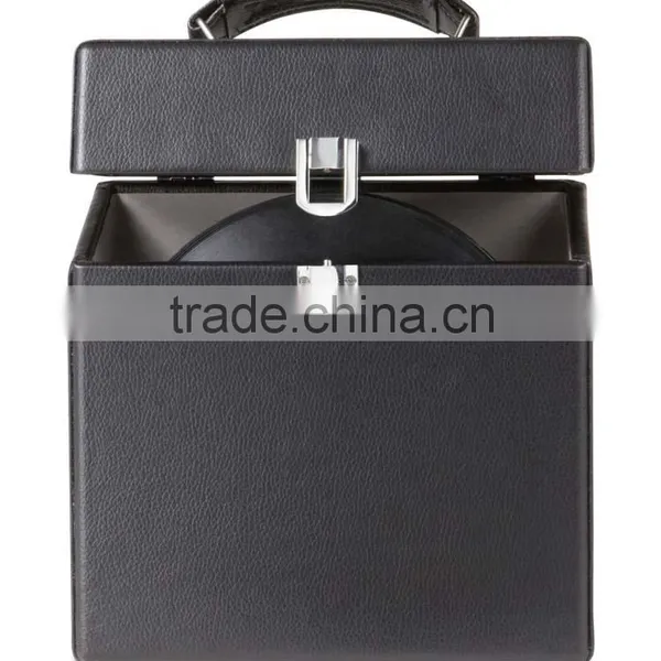 OEM Black Leather LP Record Case, Leather LP Record Carry Case, Custom High Quality Black Leather LP Flight Carrying Case photo-2