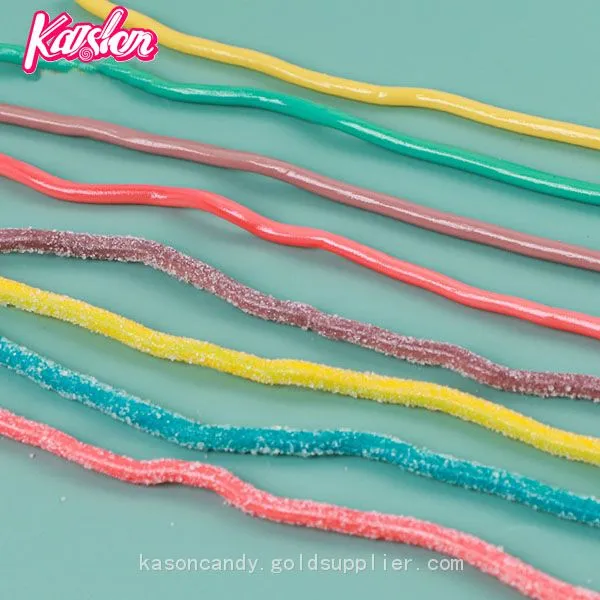 Good Quality Fruit Flavors Sour Belt Rainbow Gummy Candy photo-4