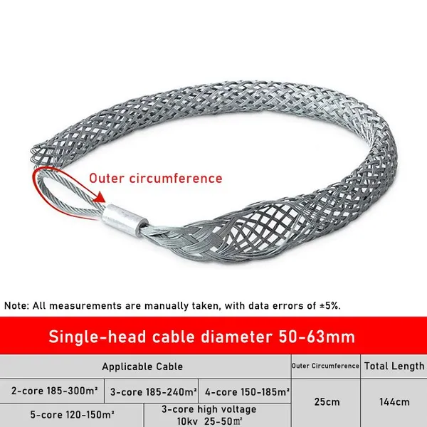 Galvanized Cable Pulling Grip & Metal Mesh Sockets | Industrial Cable Protection & Pulling Tools for Construction