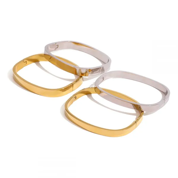 316L Surgical Steel Bracelet With 18K Gold PVD & Titanium Nitride Barrier photo-5