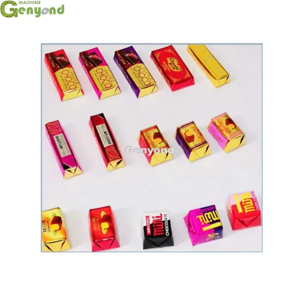 Automatische Folien-Münzen-Schokoladen-Süßigkeiten-Verpackungsmaschine, Goldmünzen-Schokoladen-Falt-Verpackungs- und Umhüllungsmaschine photo-6