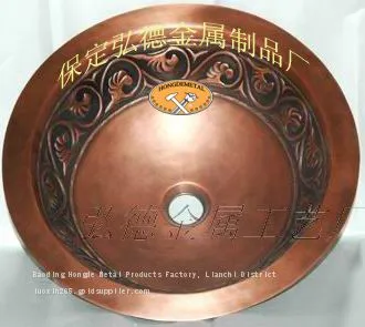Supply Copper Basins, Pure Handcrafted Copper Bathroom Basins, Bathroom Washbasins photo-4