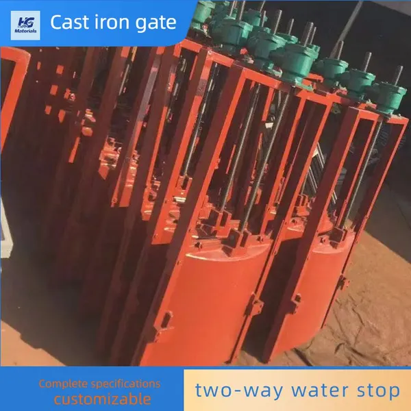 Cast Iron Copper-inlaid Square Gate, Stainless Steel Gate, Intercepting Water Flow, Regulating Flow, Steel Welded Plane Sliding Fixed Wheel photo-2