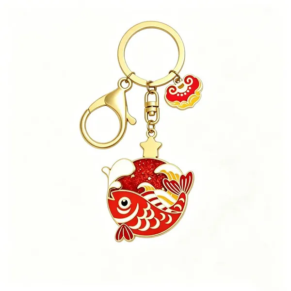Fast Food Burger Ice Cream Enamel Keychain Restaurant Logo Promotion Key Ring photo-5