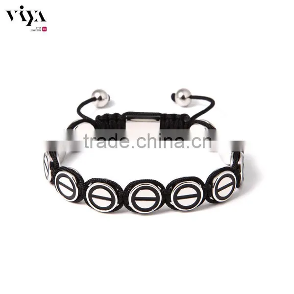 Rose Gold Plating Satinless Steel Beads Bracelet Colorful Chinese Knot Bangle Mens Bracelet photo-3