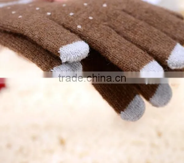 Fashion Warm Knitted Gloves, Touch Screen Gloves, Full Finger Woollen Gloves photo-3