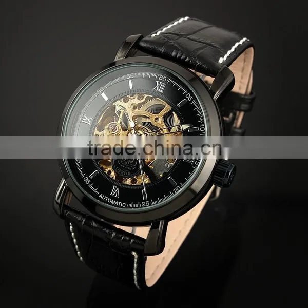 Black Full Automatic Skeleton Watch WM309 photo-2