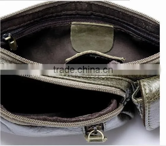 Men Genuine Leather Chest Bag Small Phone Wallet Case Fanny Waist Pack Outdoor Bags photo-5