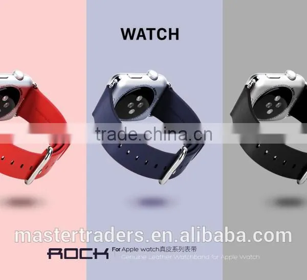 Original Rock 38MM Buckle Genuine Leather Watch Band Wrist Strap With 12 Holes For Apple Watch MT-3510 photo-2