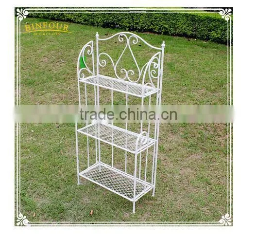 3 Tier Book Garden Flower Shelf ,metal Display Book Rack Flower Pot Rack photo-2