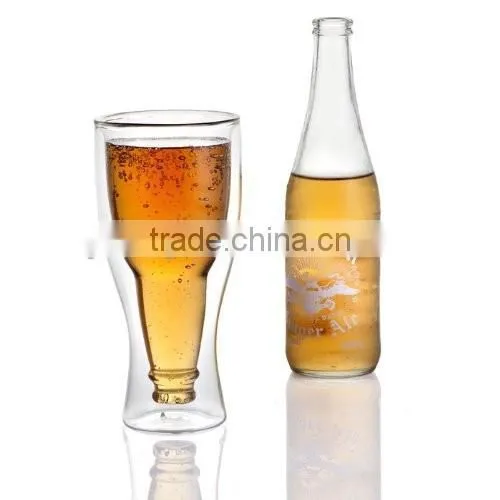 Upside Down Beer Glass Double Wall Beer Glass