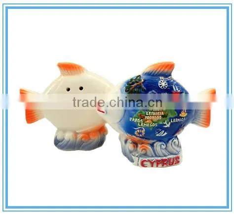 Cyprus Ceramic Souvenir Salt and Pepper Shaker photo-2