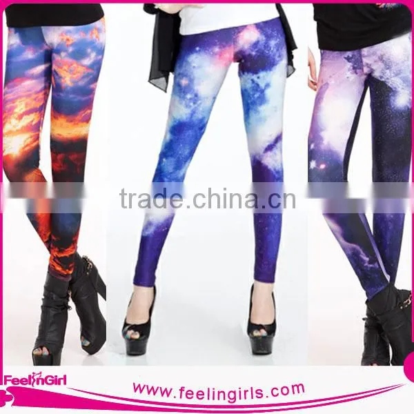New Arrival OEM Sports Galsxy Printed Tights Leggings For Women photo-6