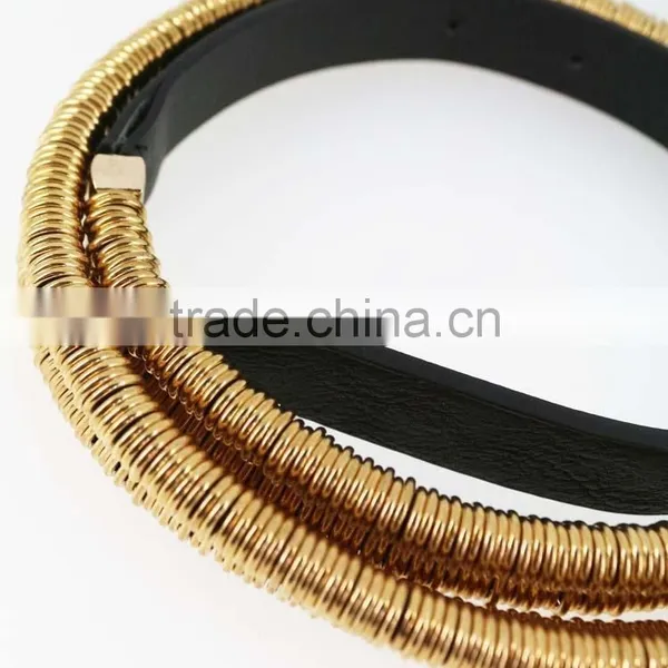 2015 Fashion Dress PU Belt With Shiny Gold Metal Accessories in Yiwu photo-5