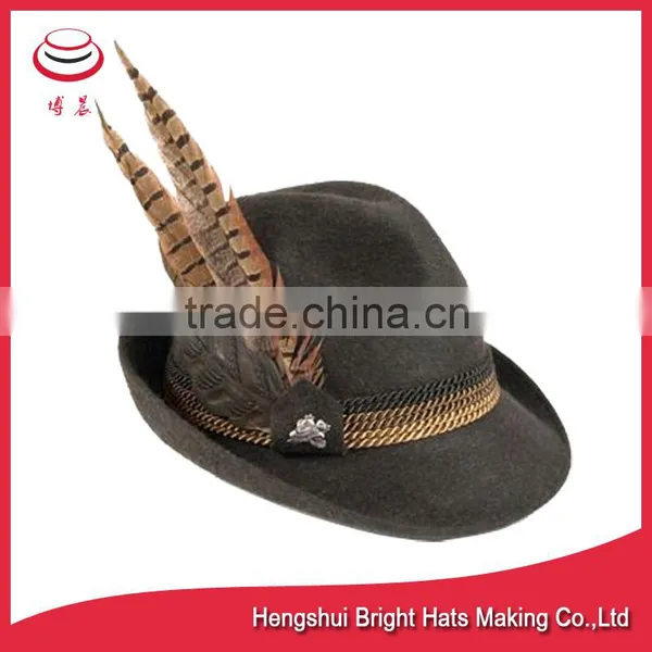 Wool Felt Trilby Fedora Hat With Exaggerated Decoration photo-2
