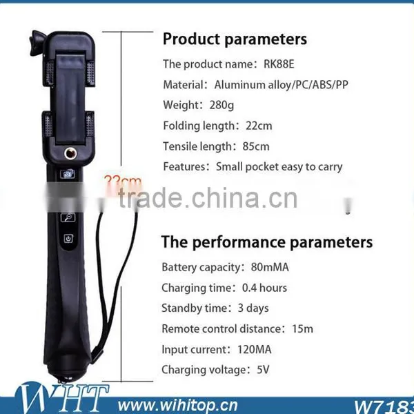 Extendable Aluminum Wireless Bluetooth Monopod Selfie Stick With Bluetooth Shutter Button photo-4