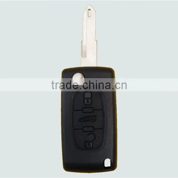 Factory OEM Remote Key for Citroen 3 Button Flip Car Key Shell With 206 Blade 433MHz ID46 Transponder Chip photo-2