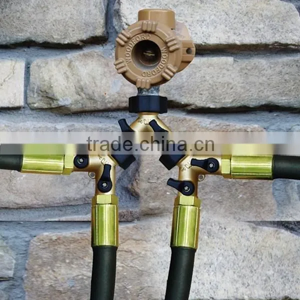 Garden Hose 2 Way Splitter - Solid Brass Y Tap Connector Valve - Leak Free Warranty photo-2