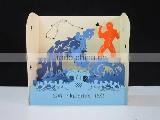 Aquarius New Zodiac 3d Pop up Card