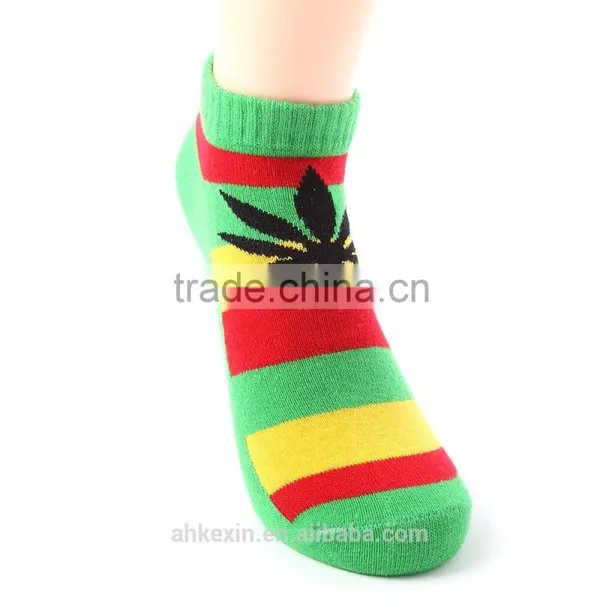 Canada Maple Leaf Green Red Yellow Cotton Ankle Socks Wholesale Quality Choice
