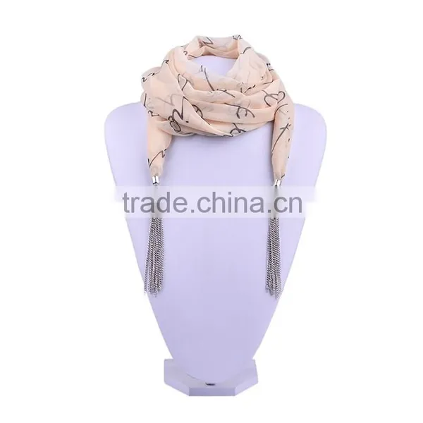 2016 Spring Chiffon Women New Design Silver Tasseled Multifunctional Scarf photo-5