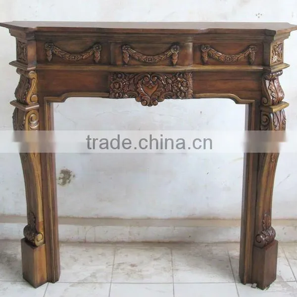Wooden Mantel Fireplace - Antique Style Furniture - Indoor Furniture for Living Room