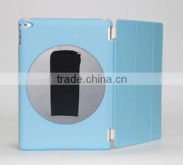 Factory Outlet Patent Item 360 Rotation Handheld PC Back Case PU Smart Front Flip Cover for IPad Air 2 photo-3