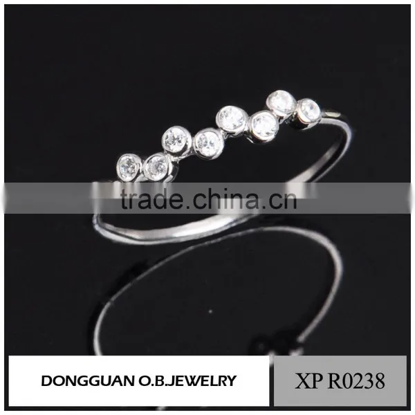 OEM and ODM Ladies Finger Fancy White Gold Latest Design Diamond Ring photo-3