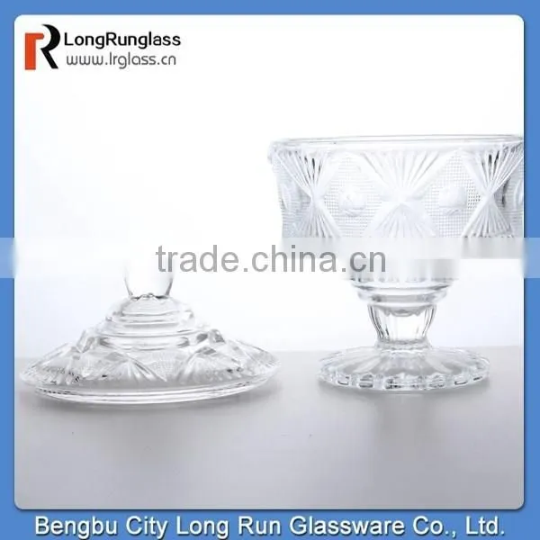 LongRun 2015 New Design Personalized Embossed Pattern Glass Candy Dish photo-2
