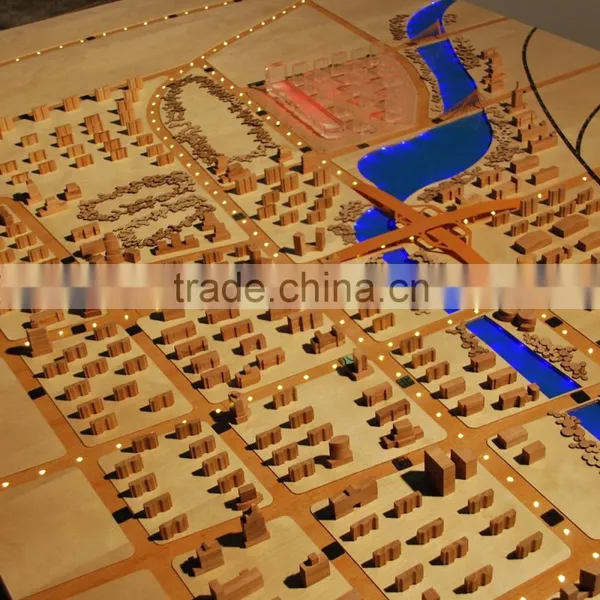 Wood Material Architectural Planning Model , Wood Block Model Maker photo-2