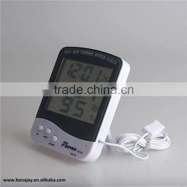 Digital Out/In Digital Hygro Thermometer With Alarm Clock photo-2