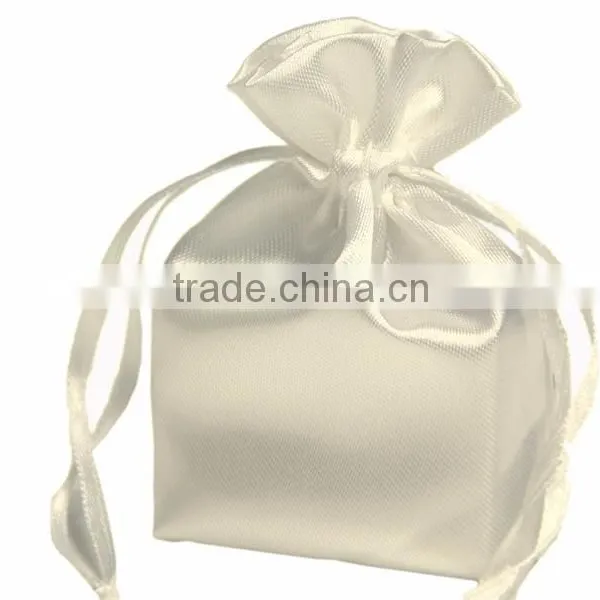 Gold Printed Gift Satin Jewelry Bag With Double String photo-2