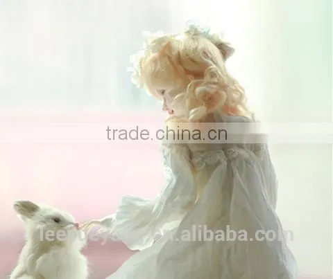 Heat Resistant Medium Blonde Curly 1/3 1/4 1/6 BJD Doll Wigs photo-4