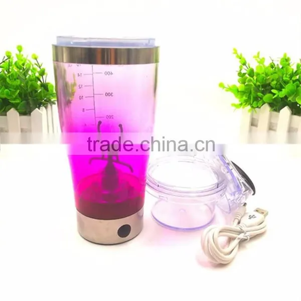 Personalized Colorful Vortex Mixer Protein Shaker Bottle Li-ion USB Rechargeable Battery Electric Protein Joyshaker Shaker Cup photo-3