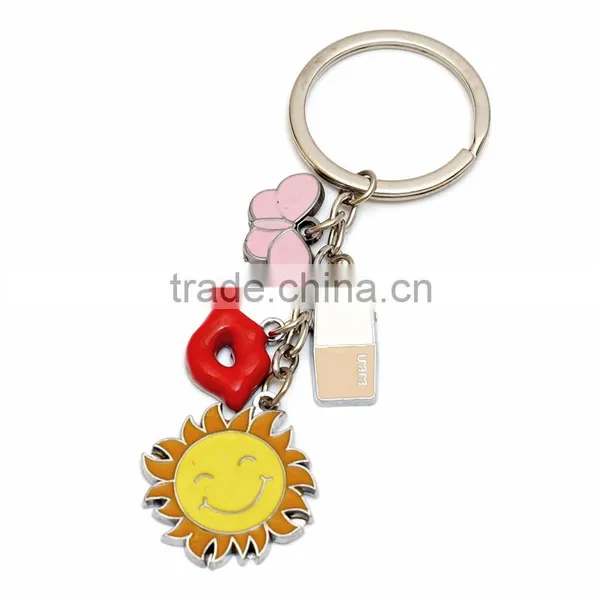 Custom Flower Shape Metal Keyring Sublimation Keychain for Gifts photo-4