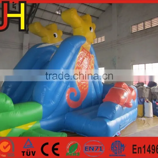 Ocean Blue Inflatable Bounce House and Slide photo-3